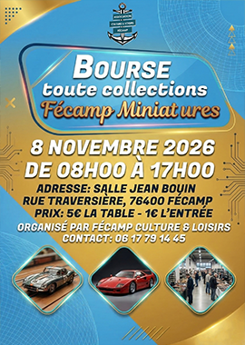 bourse toute collections 8 novembre 2026 Fécamp